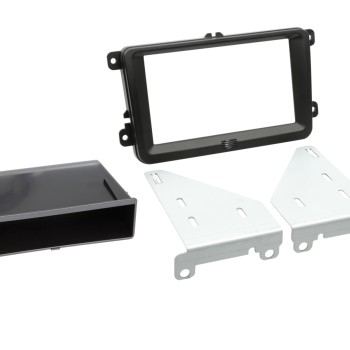 2-DIN Kit mit Fach Skoda/VW schwarz 40Pin/52Pin i-dapter