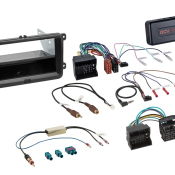 2-DIN Kit mit Fach Skoda/VW schwarz 40Pin/52Pin i-dapter
