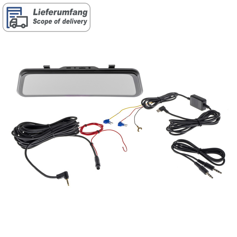 Smartphone-Spiegelmonitor 22.9cm (9) mit Dashcam & RFK-Eingang (AHD)