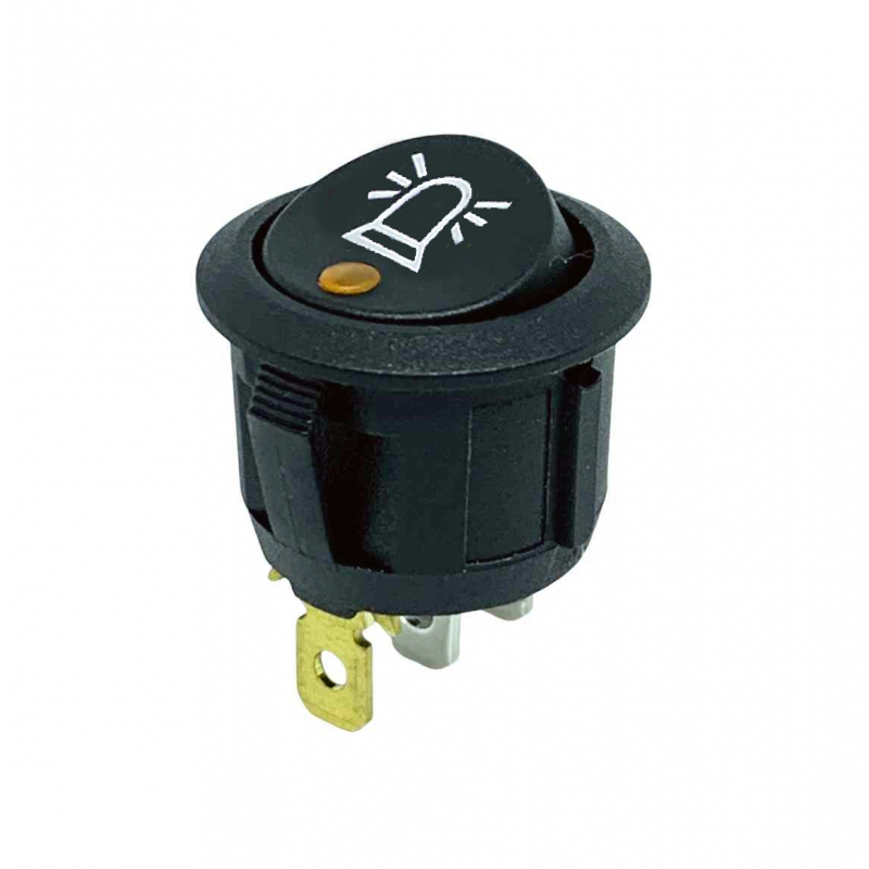 Warnlicht-Schalter, 1xE/A, orange/gelbe LED (12-24 Volt DC)