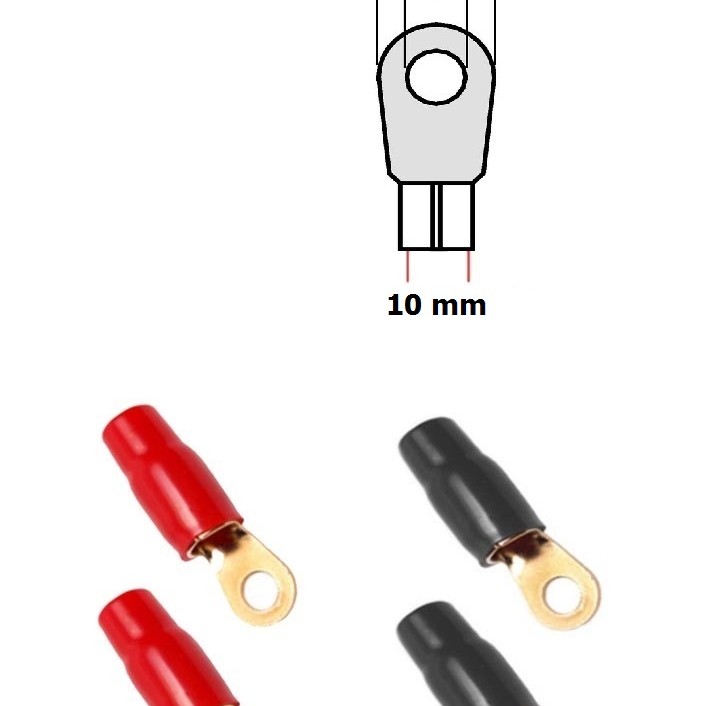 HA67 Ringösen 4 mm² > 4 mm 2 x rot / 2 x schwarz