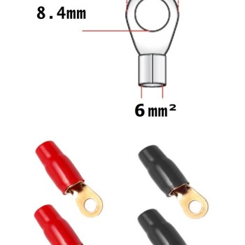 HA64 Ringösen 6 mm² > 8,4 mm 2 x rot / 2 x schwarz