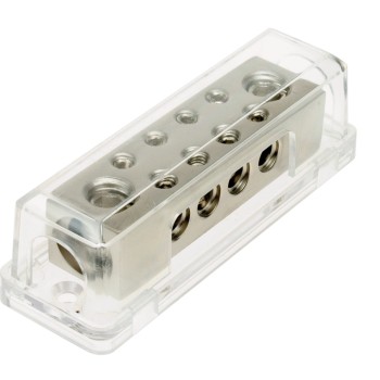 Verteilerblock (silber) 2 x 50 mm²  / 8 x 10 mm²