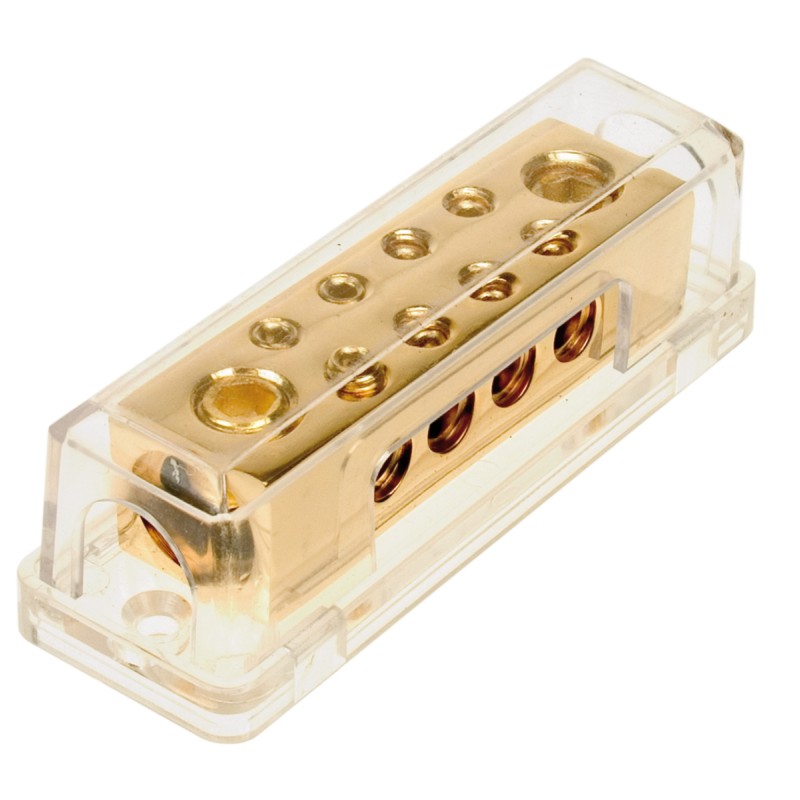 Verteilerblock (gold) 2 x 50 mm²  / 8 x 10 mm²