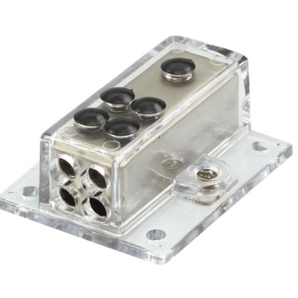 Verteilerblock (silber) 1 x 20 mm²  / 4 x 10 mm²