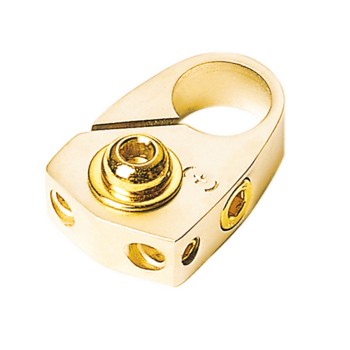 Batterieklemme Pluspol (gold) mit Batterieschutz 2 x 10 mm²