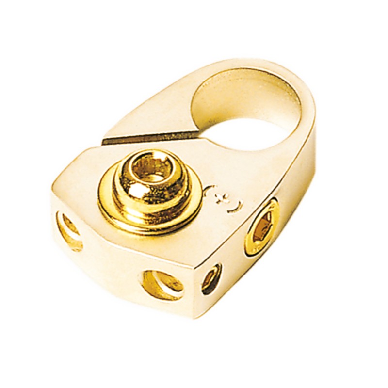 Batterieklemme Pluspol (gold) mit Batterieschutz 2 x 10 mm²