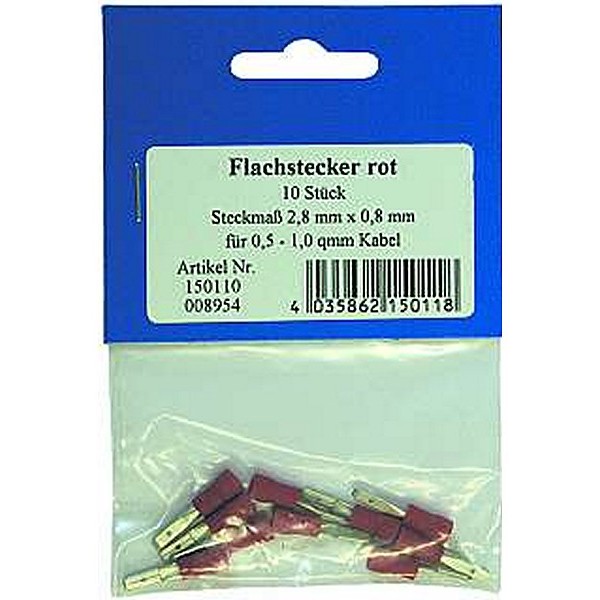 FLACHSTECKER FÜR KFZ,ROT STECKMAß 2,8X0,8MM