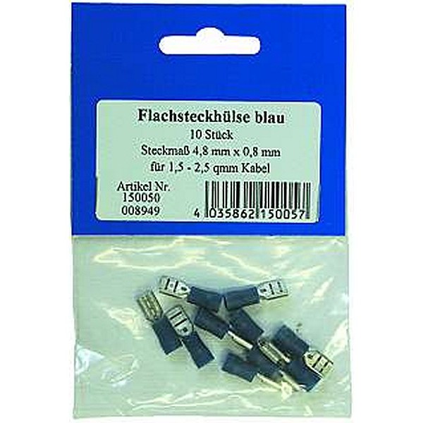 FLACHSTECKHÜLSE FÜR KFZ BLAU STECKMAß 4,8X0,8