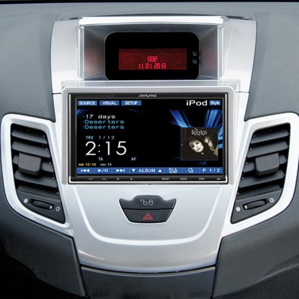 2-DIN Radioblende Ford Fiesta mit Display silber