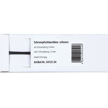 Schrumpfschlauch schwarz Ø 2,4 mm/ Länge: 15 m