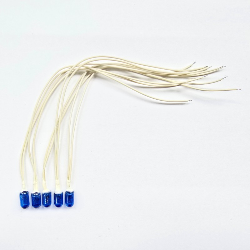 Mini-Glühlämpchen im LED-Look, Blau 14V, 40mA, mit 15cm Kabel