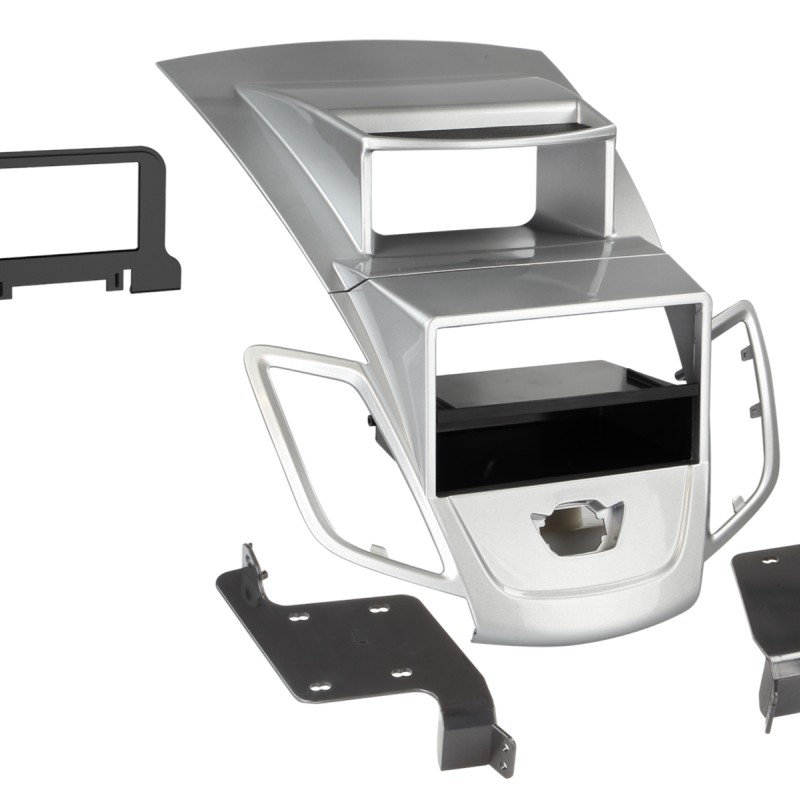 2-DIN Radioblende mit Fach Ford Fiesta mit Display silber