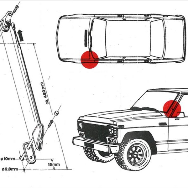 Holmantenne AM/FM OEM Mitsubishi / Nissan DIN chrom