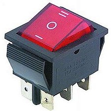 WIPPENSCHALTER 6-POLIG EIN/AUS/EIN ROT
