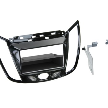 1-DIN Radiohalterung für Ford C-Max - Kuga in Klavierlackoptik Schwarz