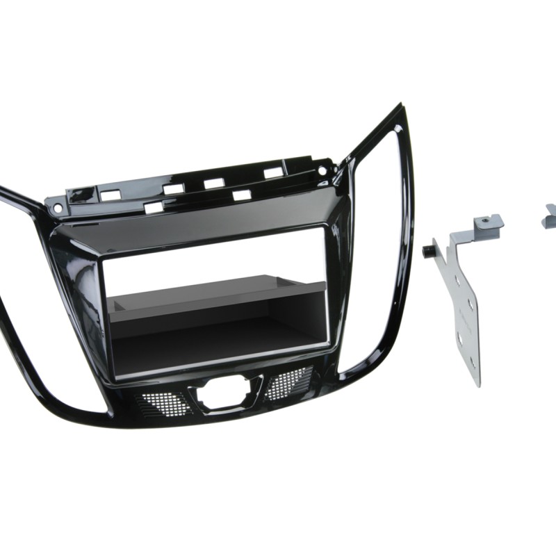 1-DIN Radiohalterung für Ford C-Max - Kuga in Klavierlackoptik Schwarz