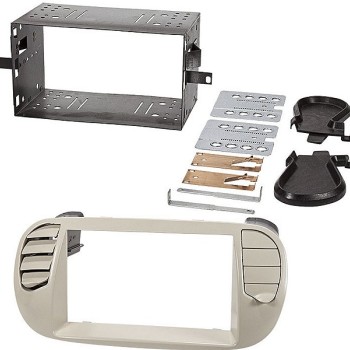 Doppel DIN Radioblende Set FIAT 500 (-2015), grau