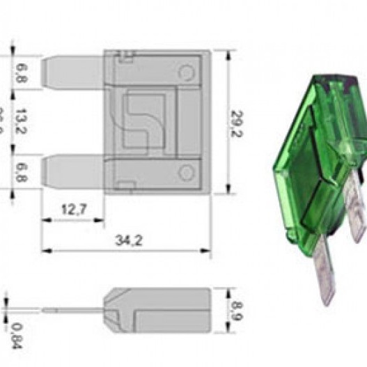 Flachstecksicherung Maxi, 30A grün