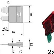 Flachstecksicherung DIN 72581/3C, 10A rot