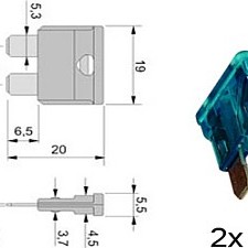 Flachstecksicherung DIN 72581/3C, 15A blau