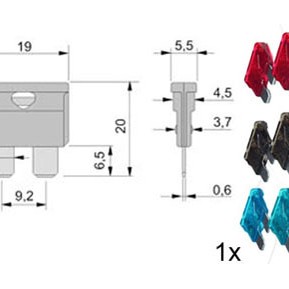 Flachstecksicherungen DIN72581/3C, 9-teilig