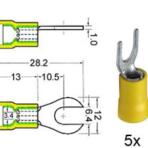 Gabelkabelschuh isoliert Ø 6mm gelb
