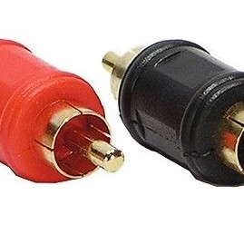 Cinch Adapter [2x Cinch-Stecker - 2x Cinch-Stecker] Schwarz und Rot
