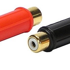 Cinch Adapter [2x Cinch-Buchse - 2x Cinch-Buchse] Schwarz und Rot