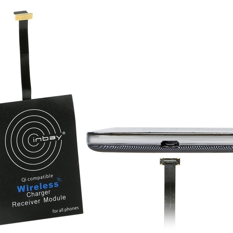 Inbay® Universaler Induktiver Qi-Ladeempfänger USB oben
