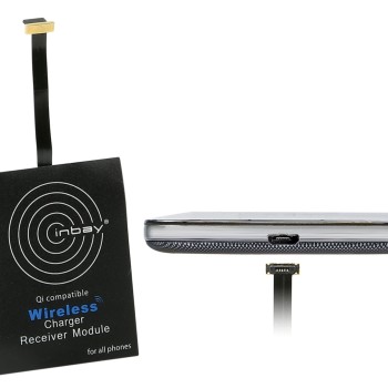 Inbay® Universaler Induktiver Qi-Ladeempfänger Micro USB-Anschluss unten