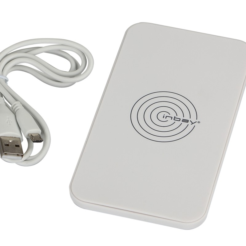 Induktive Qi - Tisch Ladestation weiss