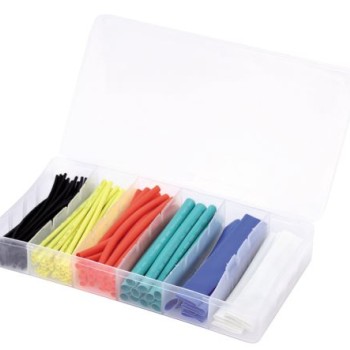 Schrumpfschlauch-Set 100-teilig in Sortimentsbox, bunt