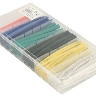 Schrumpfschlauch-Set 100-teilig in Sortimentsbox, bunt