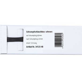 Schrumpfschlauch schwarz Ø 4,8 mm/ Länge: 12 m