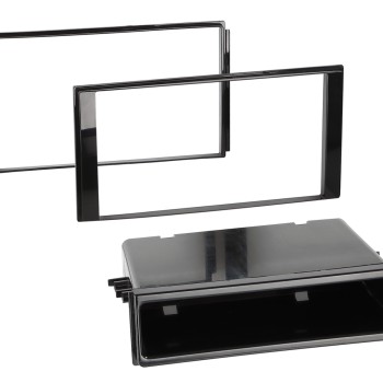 2-DIN Radioblende mit Fach Chevrolet/Nissan Klavierlack