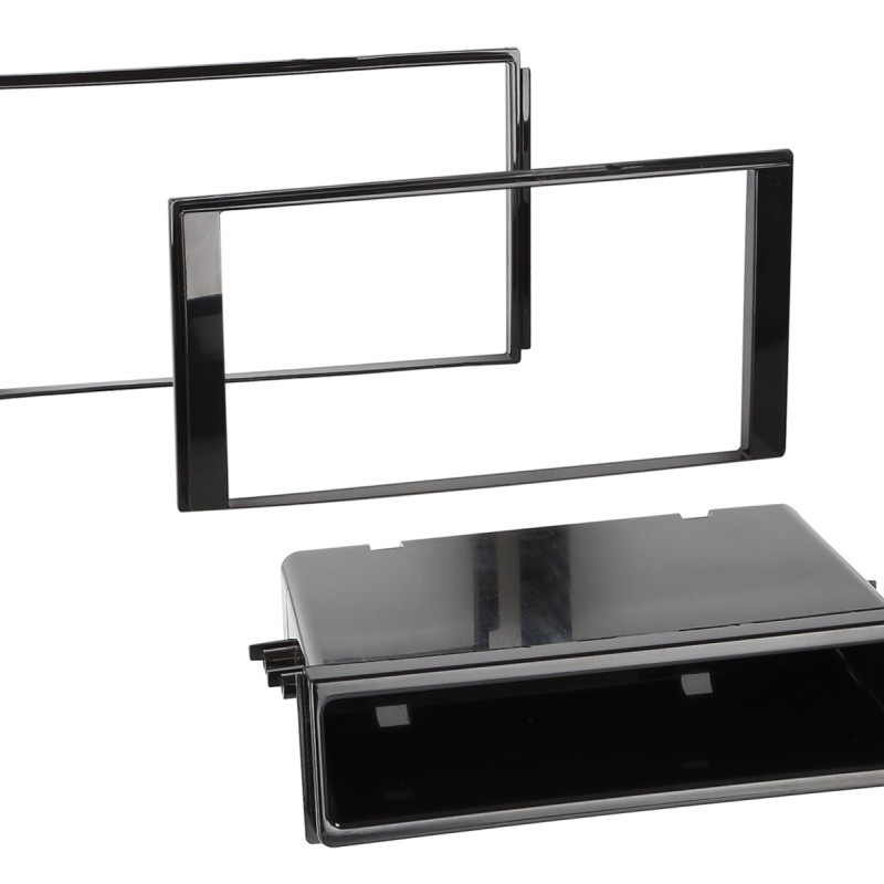 2-DIN Radioblende mit Fach Chevrolet/Nissan Klavierlack