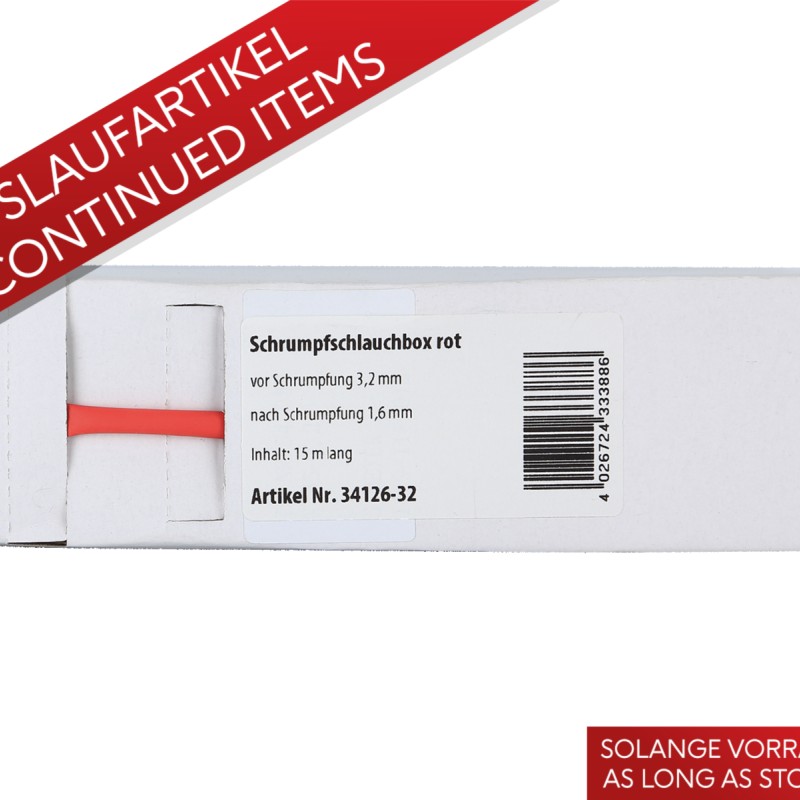 Schrumpfschlauch rot Ø 3,2 mm/ Länge: 15 m