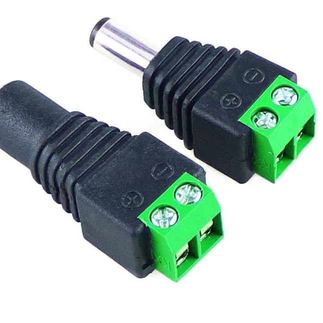 DC BUCHSE + DC STECKER SCHRAUBSTECKER 2X SET