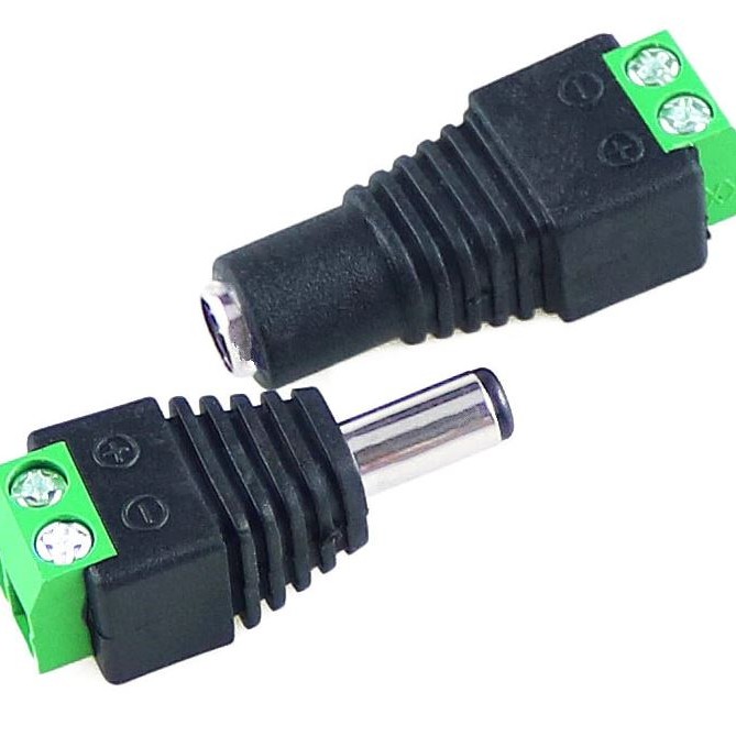 DC BUCHSE + DC STECKER SCHRAUBSTECKER 2X SET