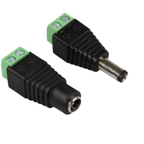 DC BUCHSE + DC STECKER SCHRAUBSTECKER 2X SET