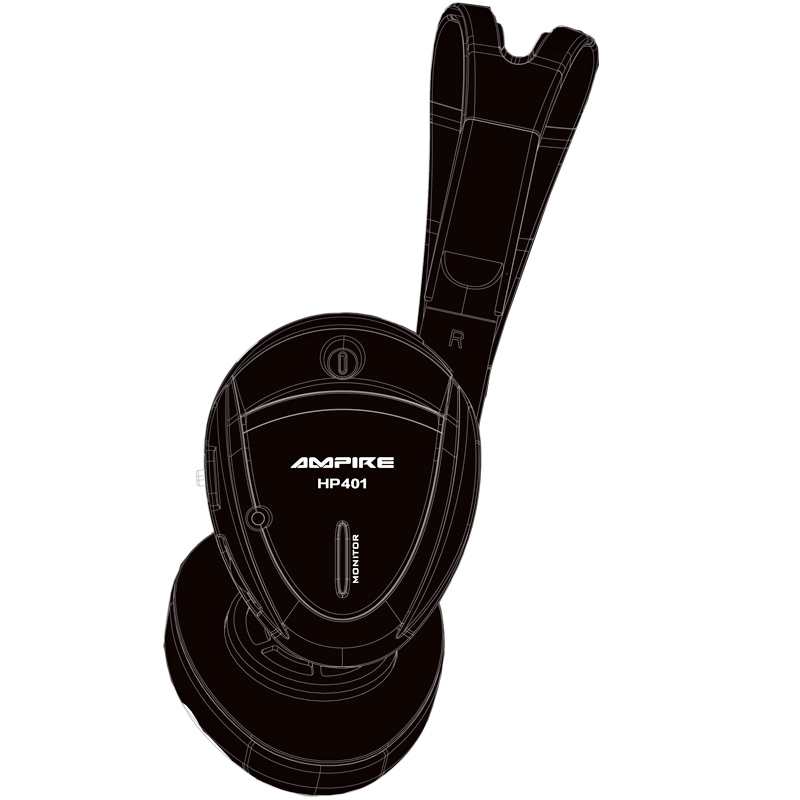 kabelose Kopfhörer, Funk, 2-Kanal, faltbar, inklusive Tasche