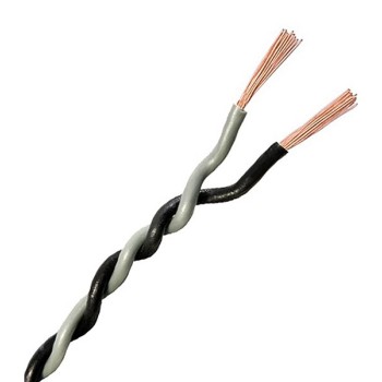 Verdrillte Kabel 2x0.5mm² Grau/Schwarz