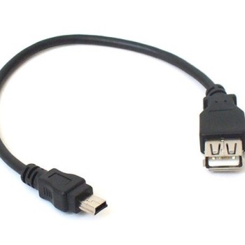 AMPIRE USB-BUCHSE > MINI-USB 5P. KABEL 20CM