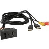 USB/AUX-AV Einbaubuchse VW T6/universal USB/3,5mm Klinke