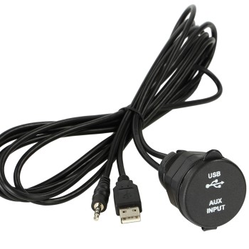 USB/AUX Einbaubuchse USB-A/Klinke spritzwassergeschützt