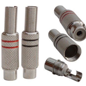 METALL CINCH BUCHSEN ZUM LÖTEN 2 Stück Metall-RCA-BUCHSEN