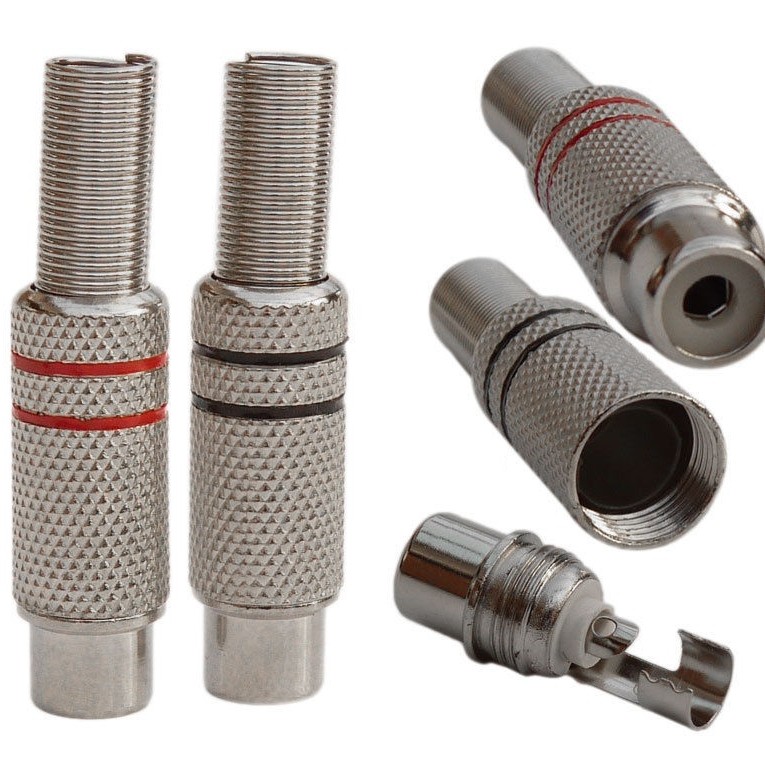 METALL CINCH BUCHSEN ZUM LÖTEN 2 Stück Metall-RCA-BUCHSEN