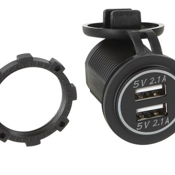 USB Ladeadapter 12V/24V USB-A 2x5V 2.1A LED rot