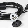 RETROSOUND USB-Einbaubuchse mit 3.5mm Klinke, chrom 130cm